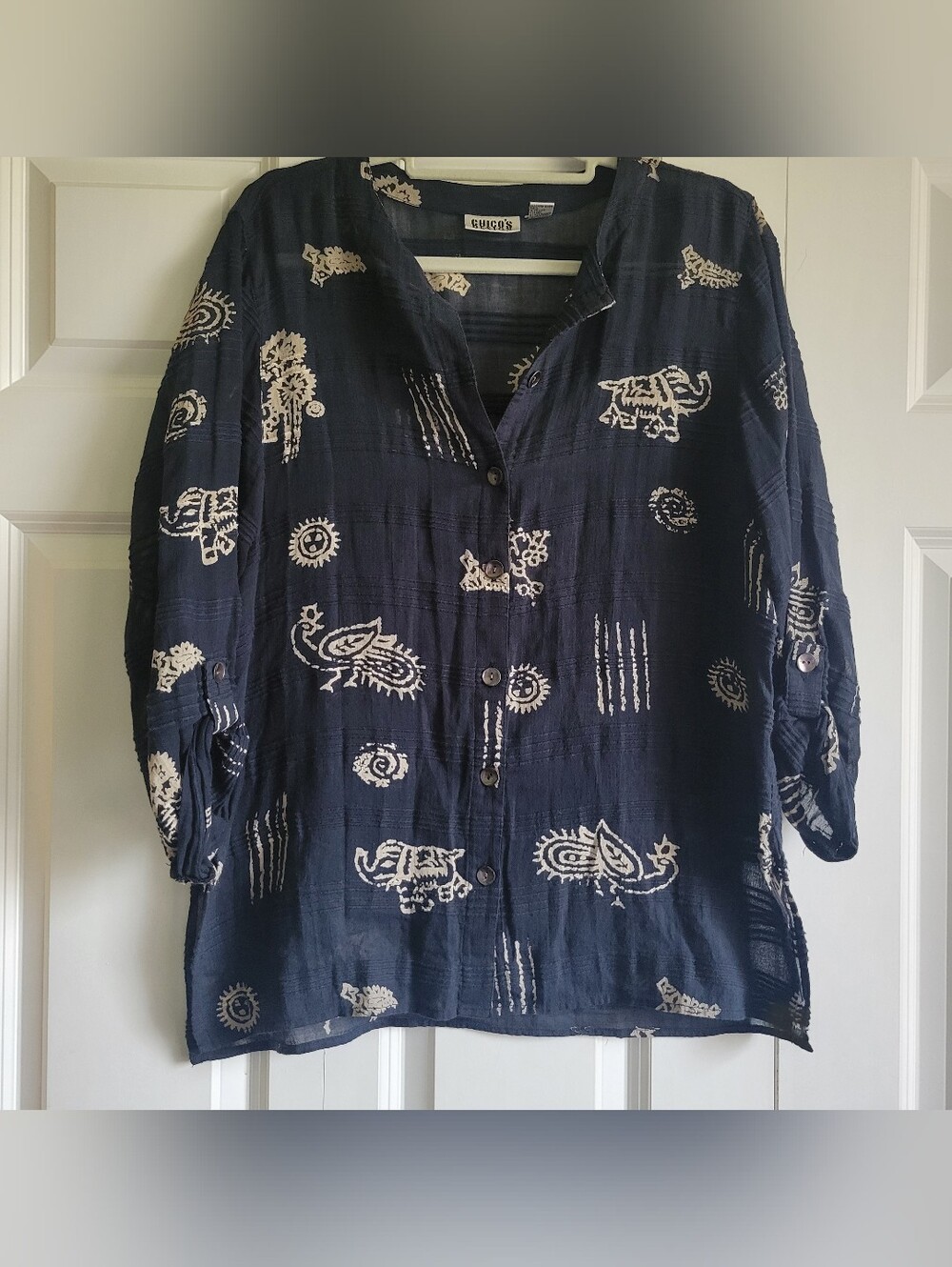 Chico's Women's Size 1 (Medium) 100% Cotton Button Up